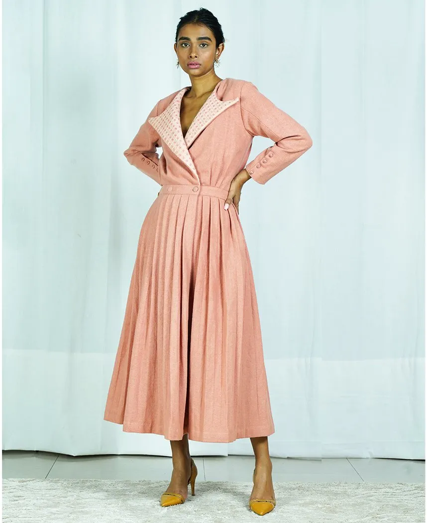 Pleated Coat Dress