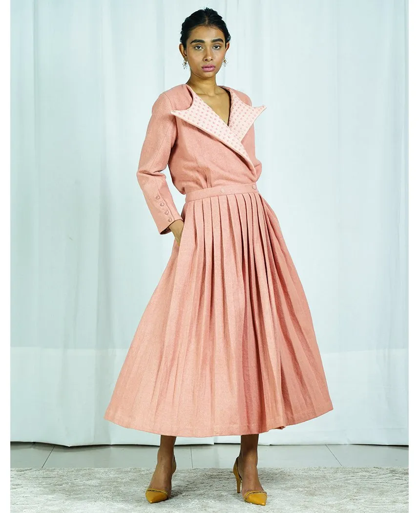 Pleated Coat Dress