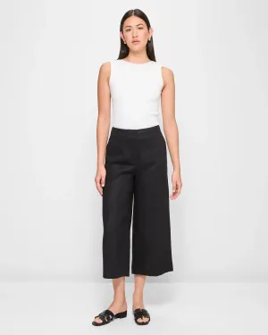 popular  European Linen Wide Leg Culottes - Preview - Black