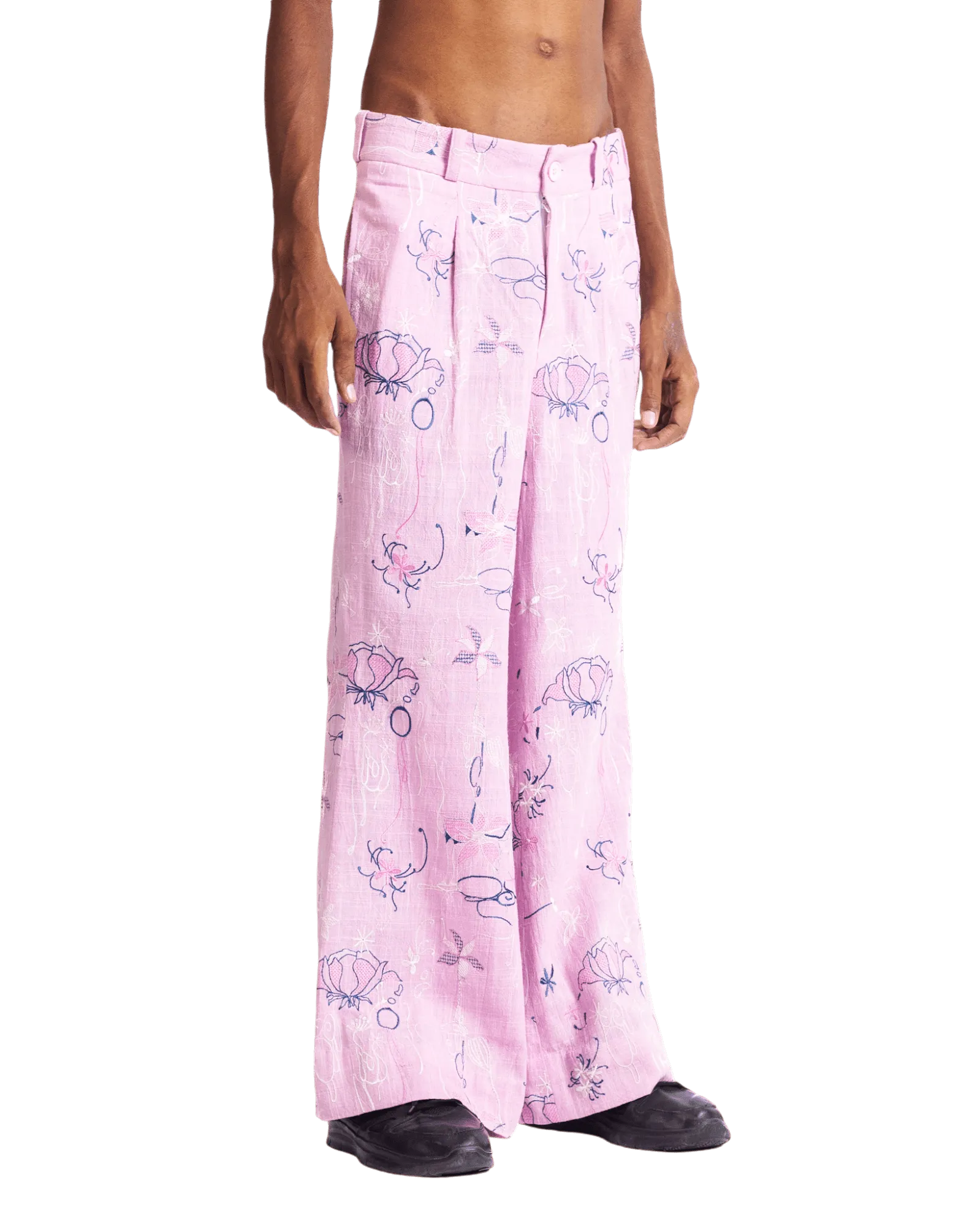 "THORNS AND ROSES" KHADDAR PANTS