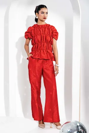 Red Abbey Top & Pant Co-Ord Set