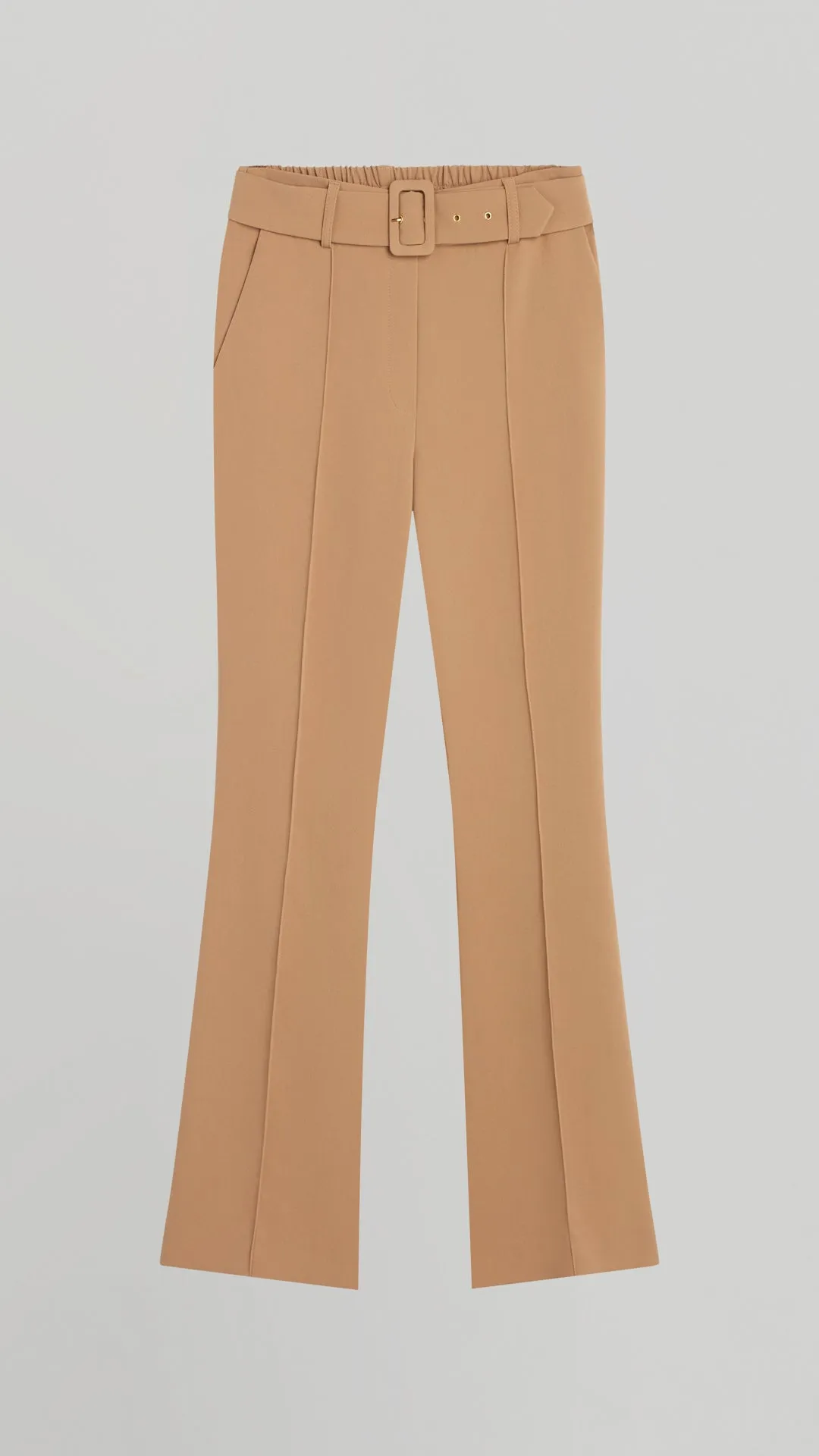 RETRO-FLARE BELTED PANTS