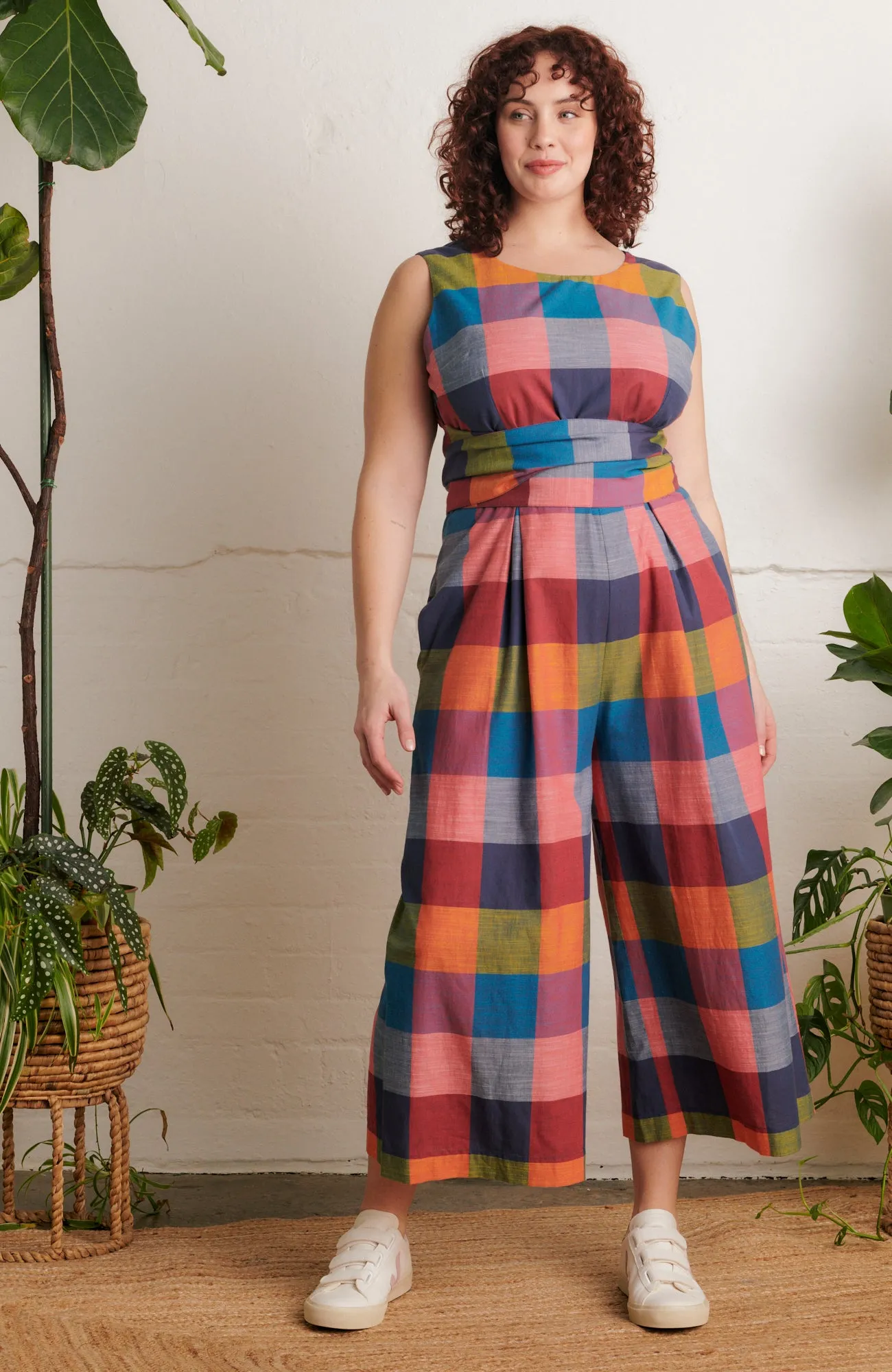 Roberta Festival Plaid Jumpsuit