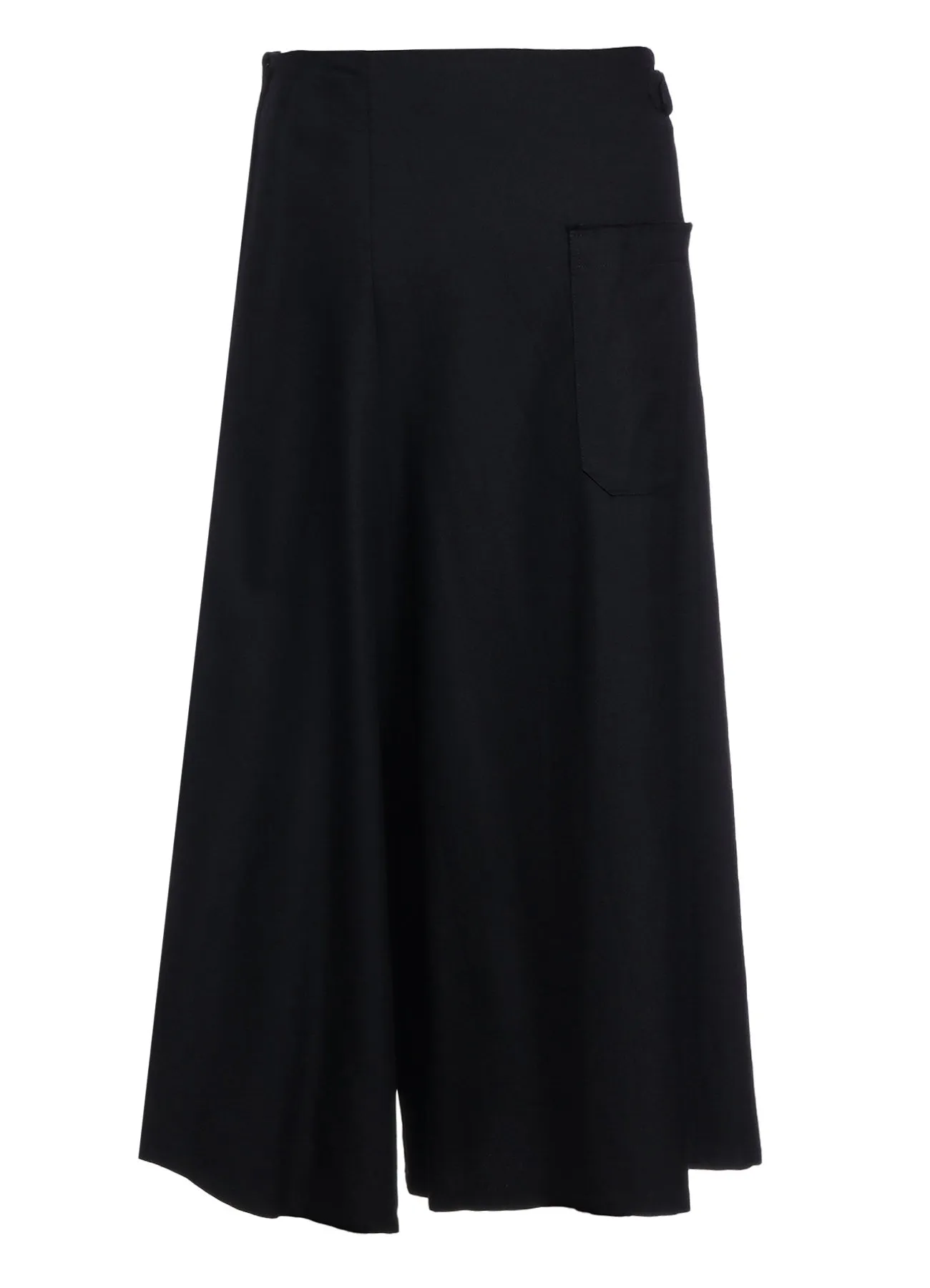 RY/W GABARDINE ASYMMETRIC FLARE PANTS