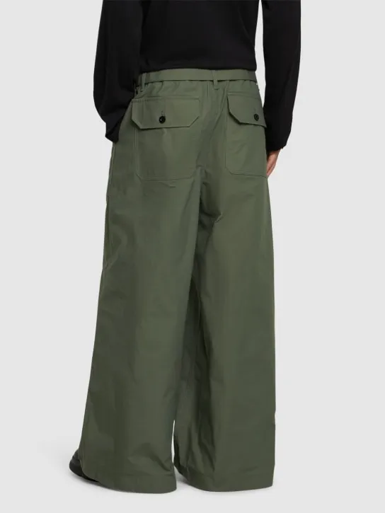 Sacai   Rip Stop cotton blend wide pants 