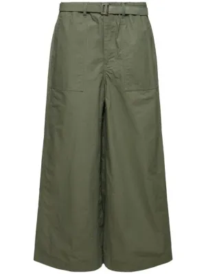 Sacai   Rip Stop cotton blend wide pants 