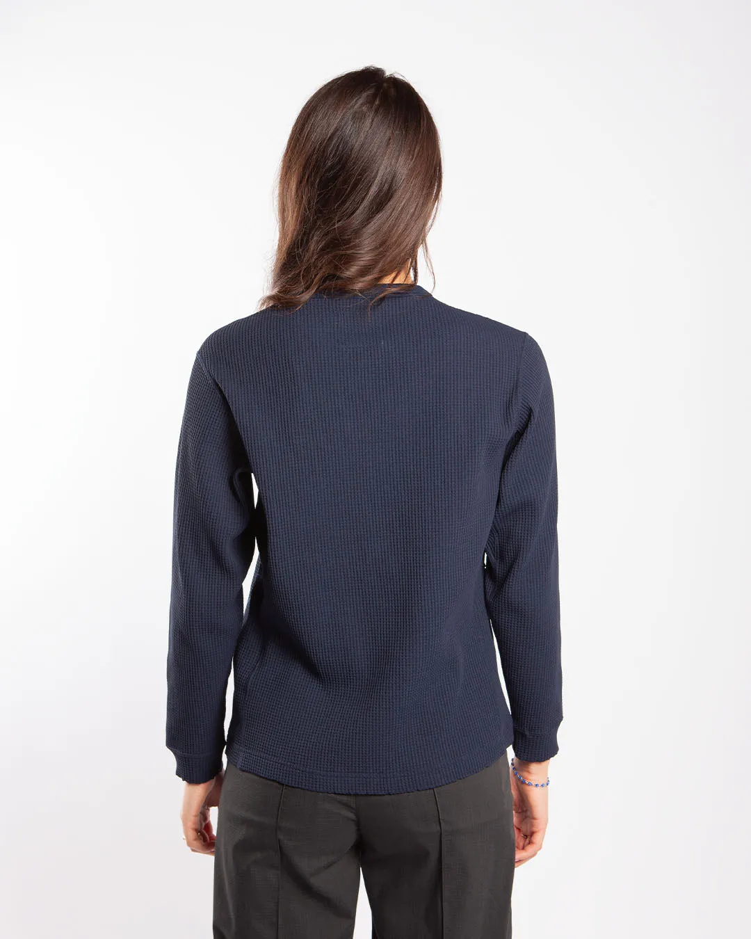 Snow Peak Dry Waffle Long Sleeve T-shirt Navy