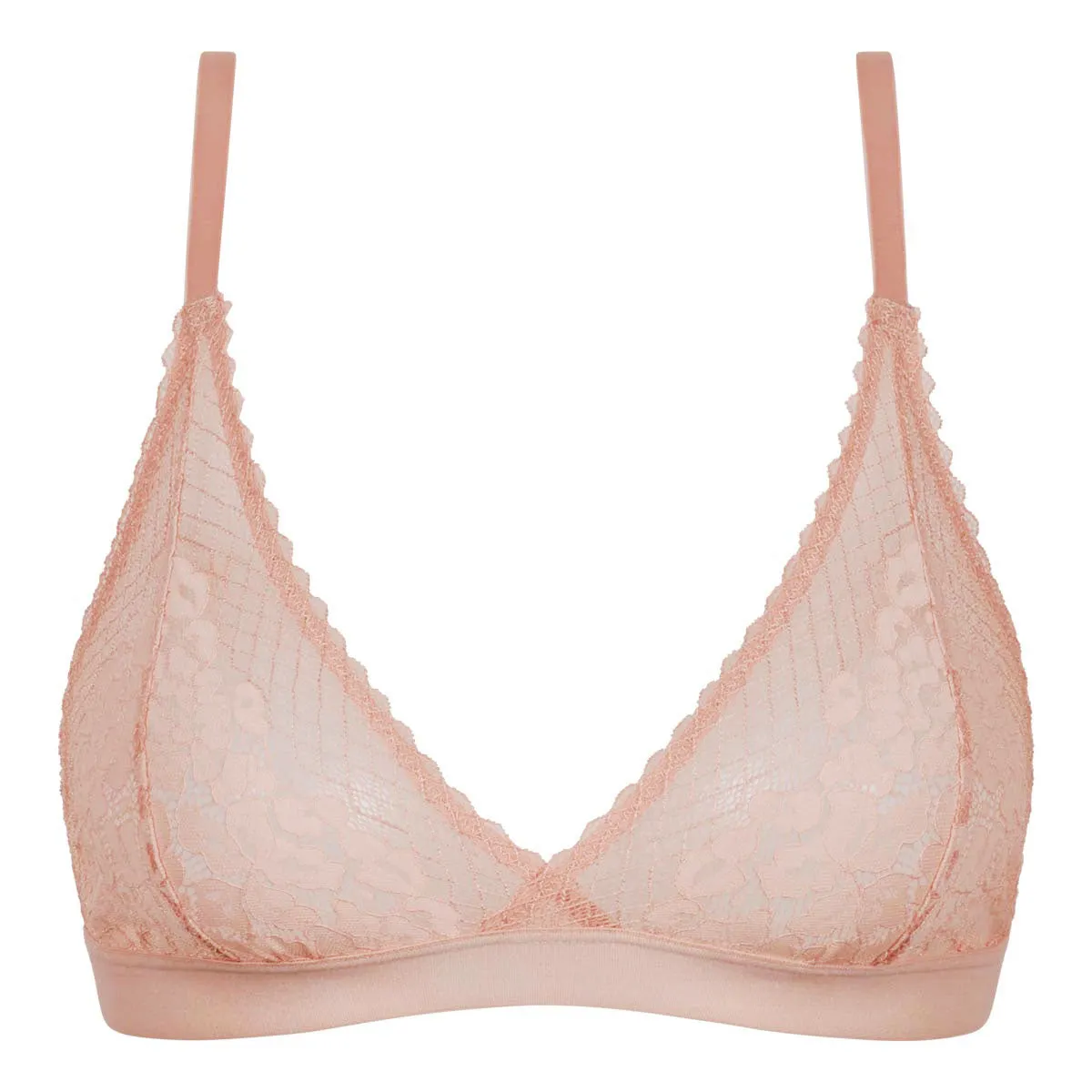 Soutien-gorge triangle dentelle florale et graphique Pêche Daily Glam