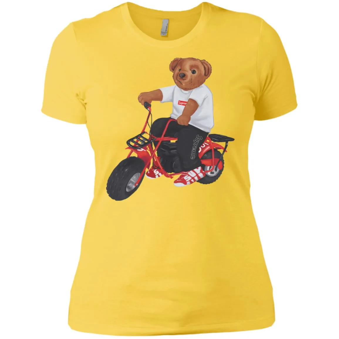 Supreme Bear Moto T-shirt Women Cotton T-Shirt