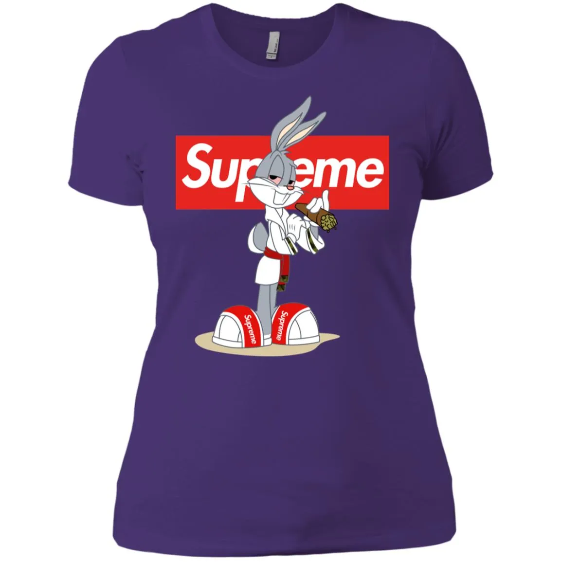 Supreme Rabbit Smoking T-shirt Women Cotton T-Shirt