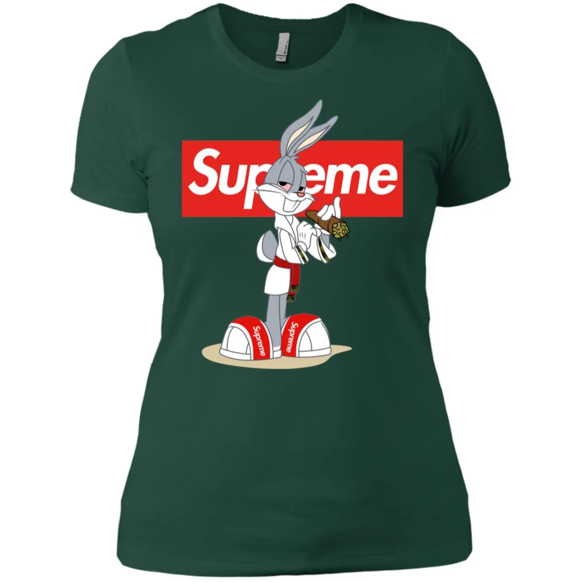 Supreme Rabbit Smoking T-shirt Women Cotton T-Shirt