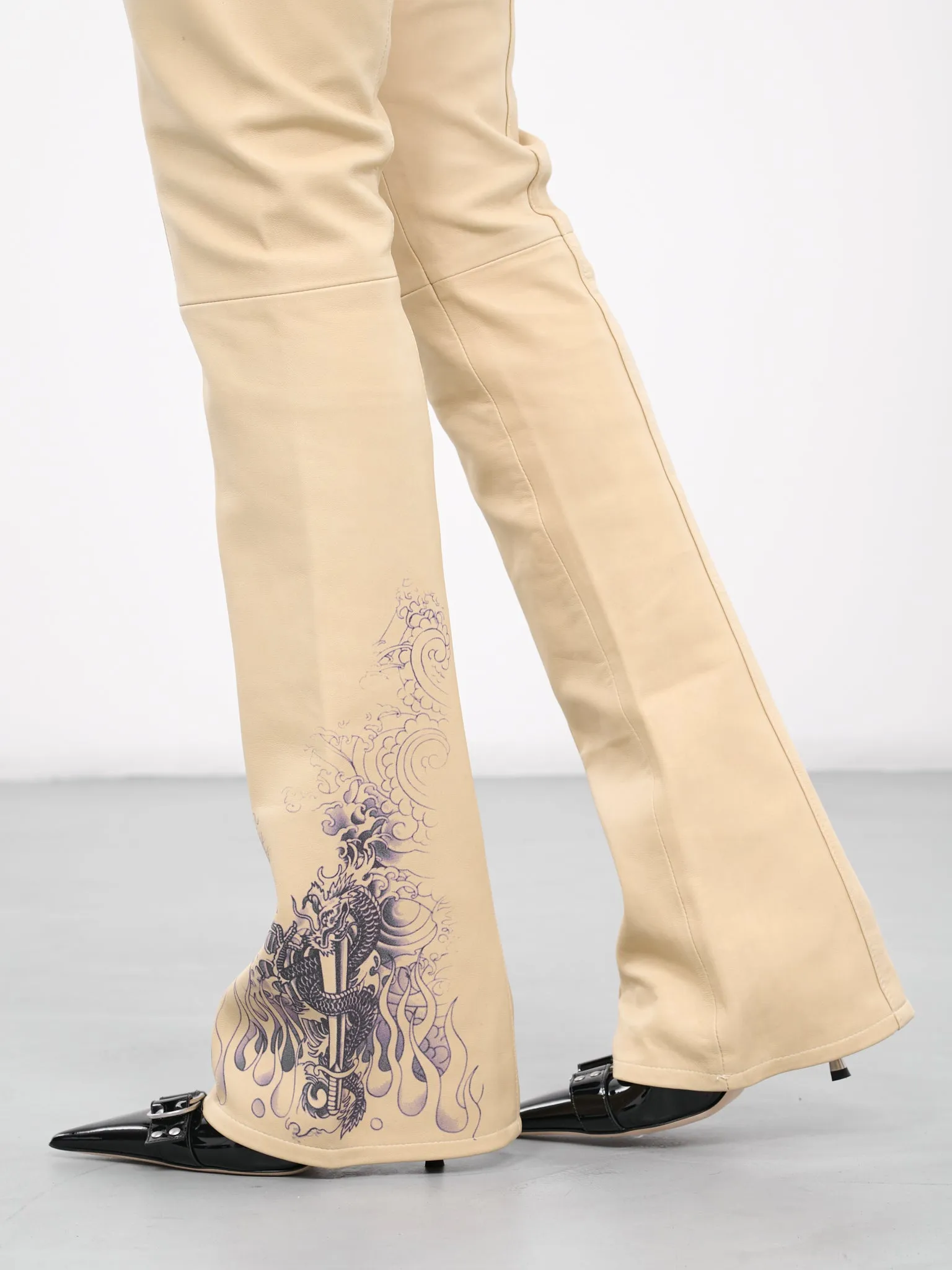 Tattoo Leather Pants (23-15-F-PA091I-NUDE-NAVY)