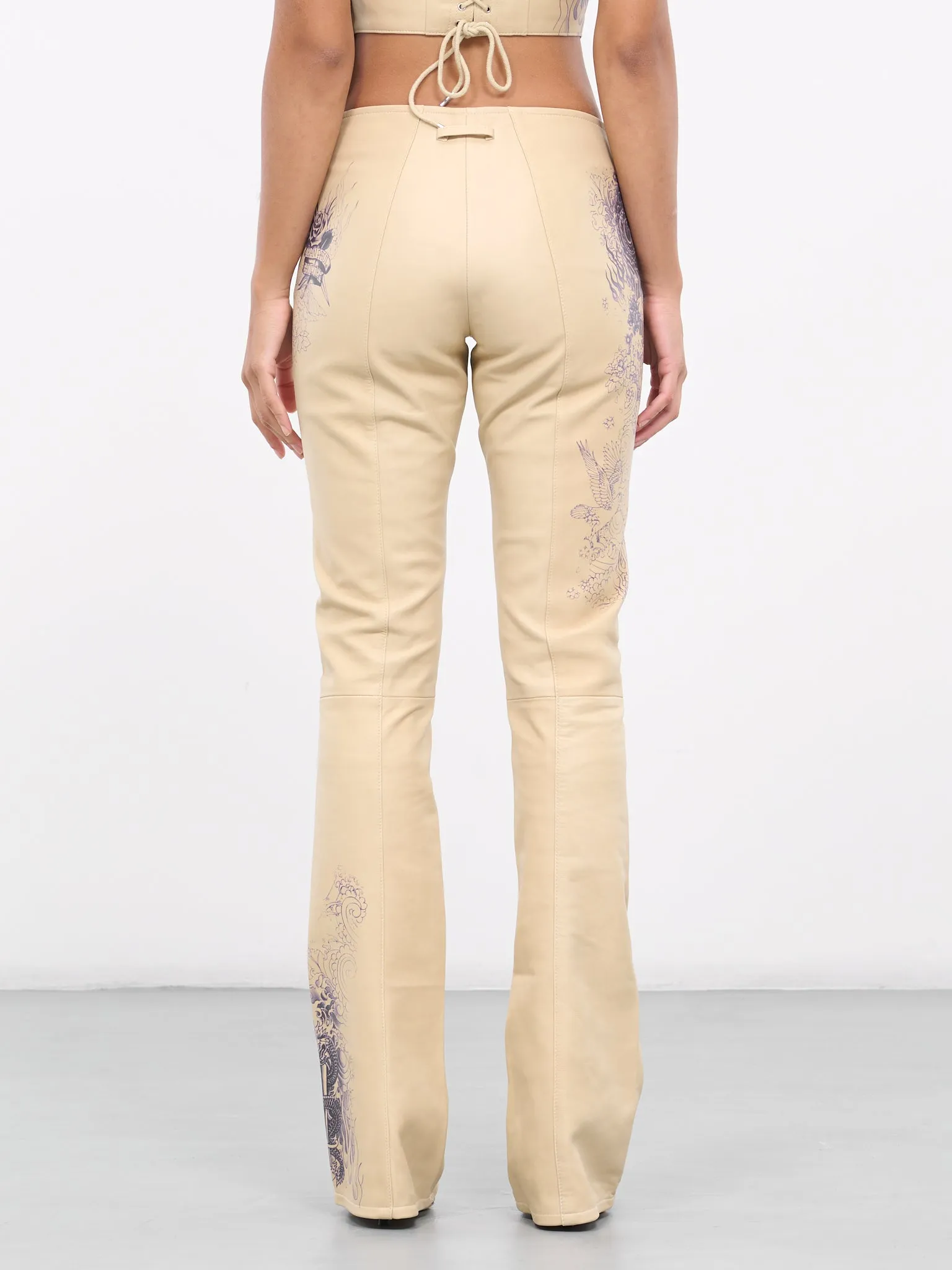 Tattoo Leather Pants (23-15-F-PA091I-NUDE-NAVY)