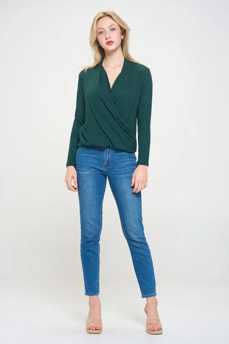 Tessa Long Sleeve Surplice Knit Top