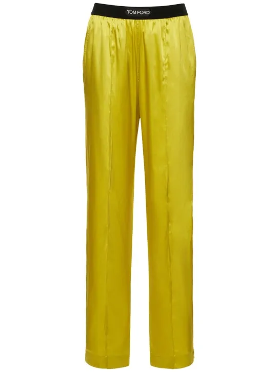 Tom Ford   Logo silk satin pajama pants 