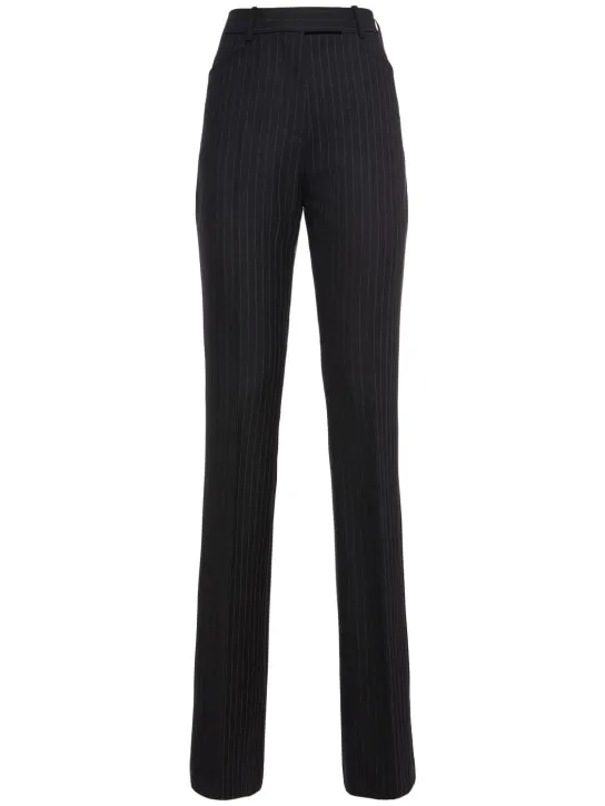 Tom Ford   Pinstriped cashmere straight pants 