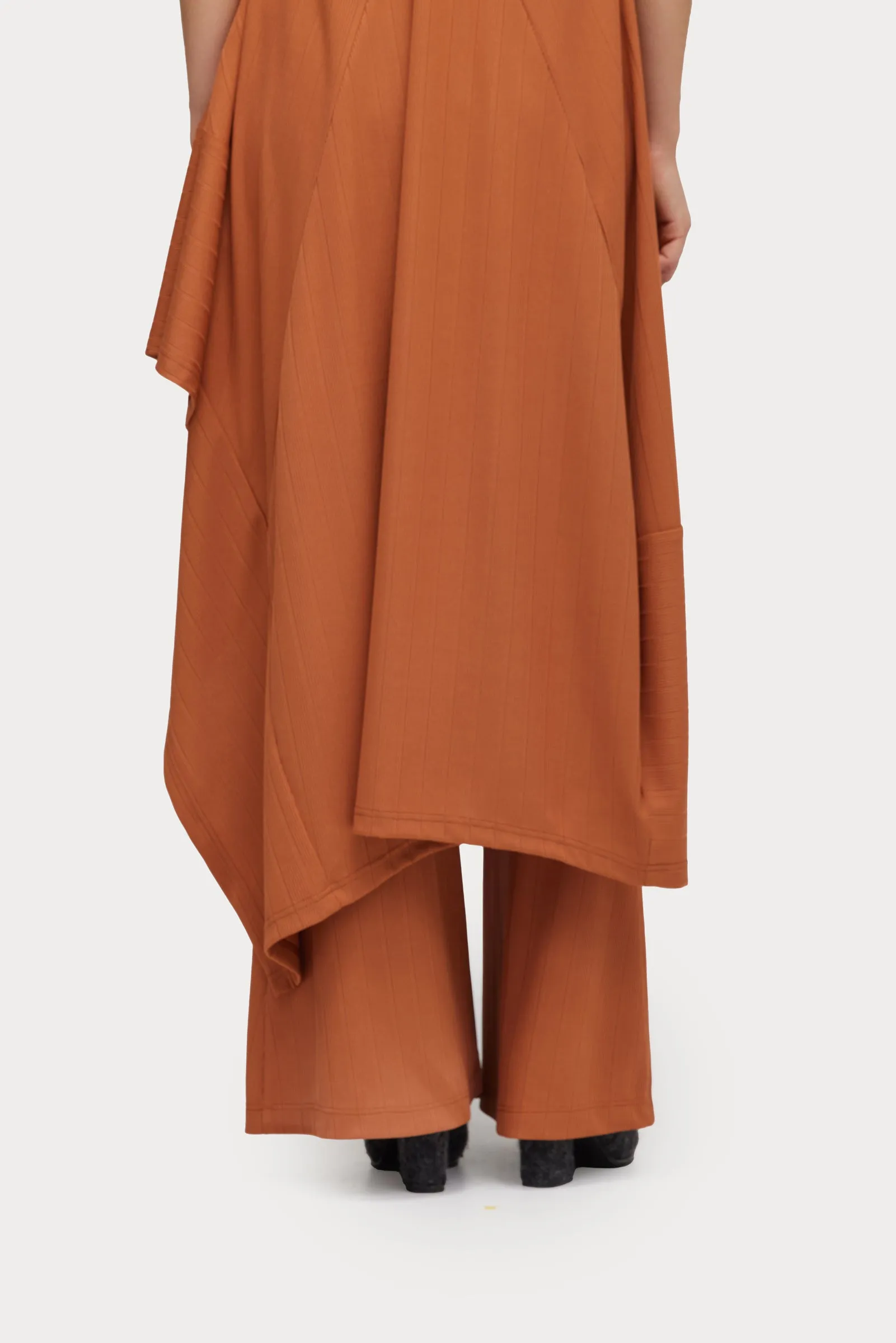 Two-Piece Set Knit Dress And Pants Terracotta