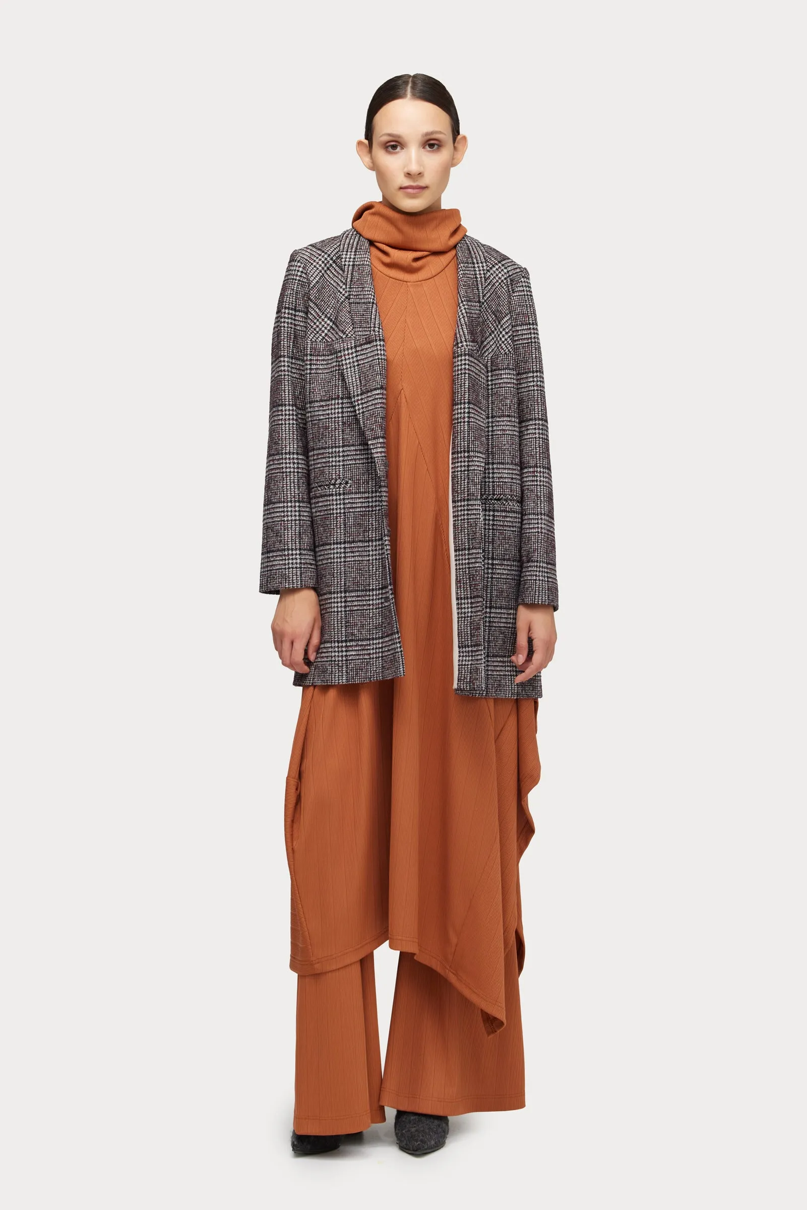 Two-Piece Set Knit Dress And Pants Terracotta