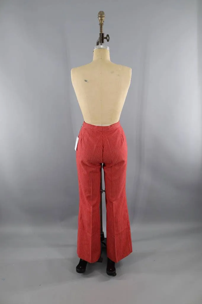 Vintage Red Pinstripe Pants