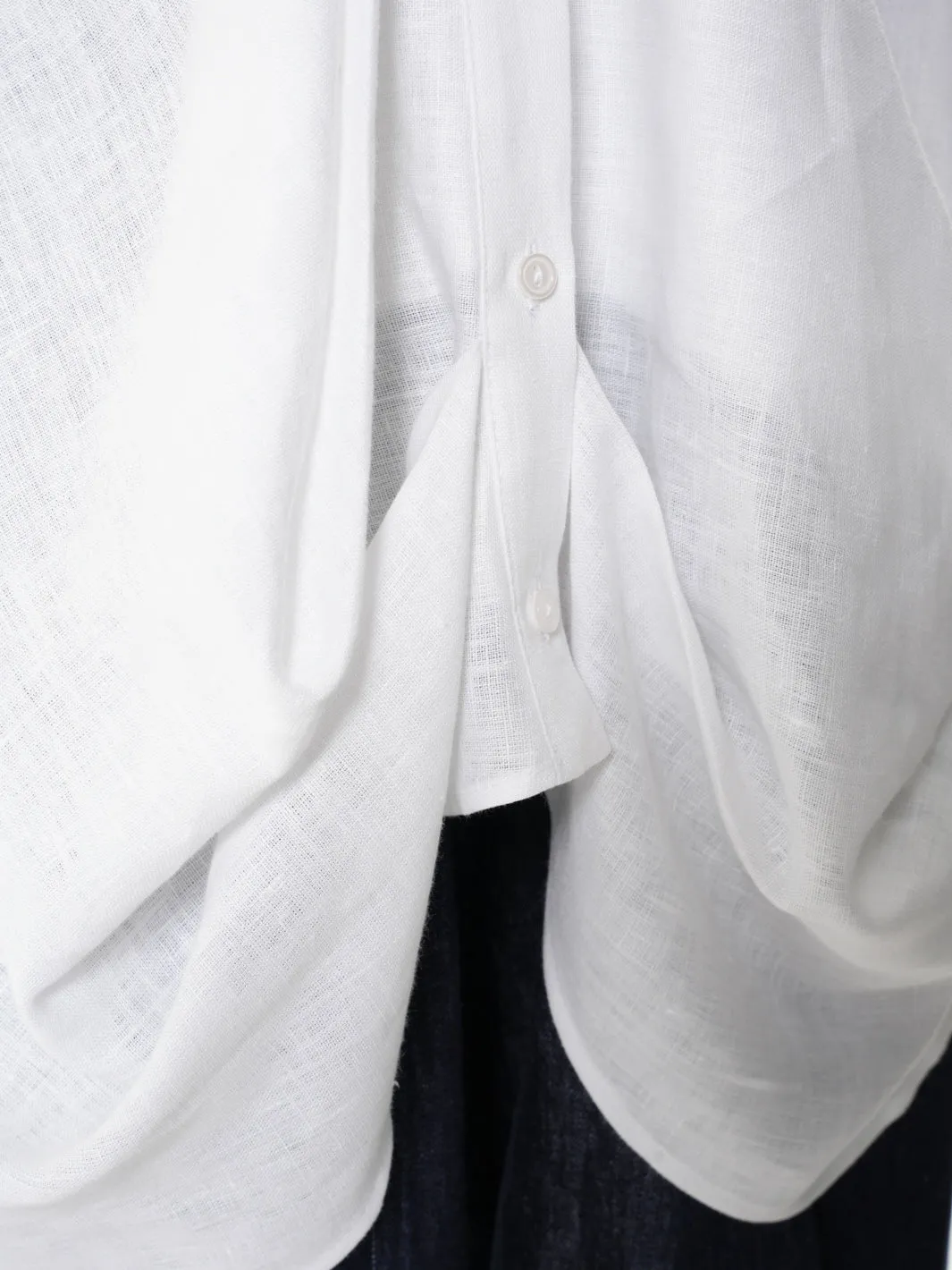 White Linen Top With Buttons