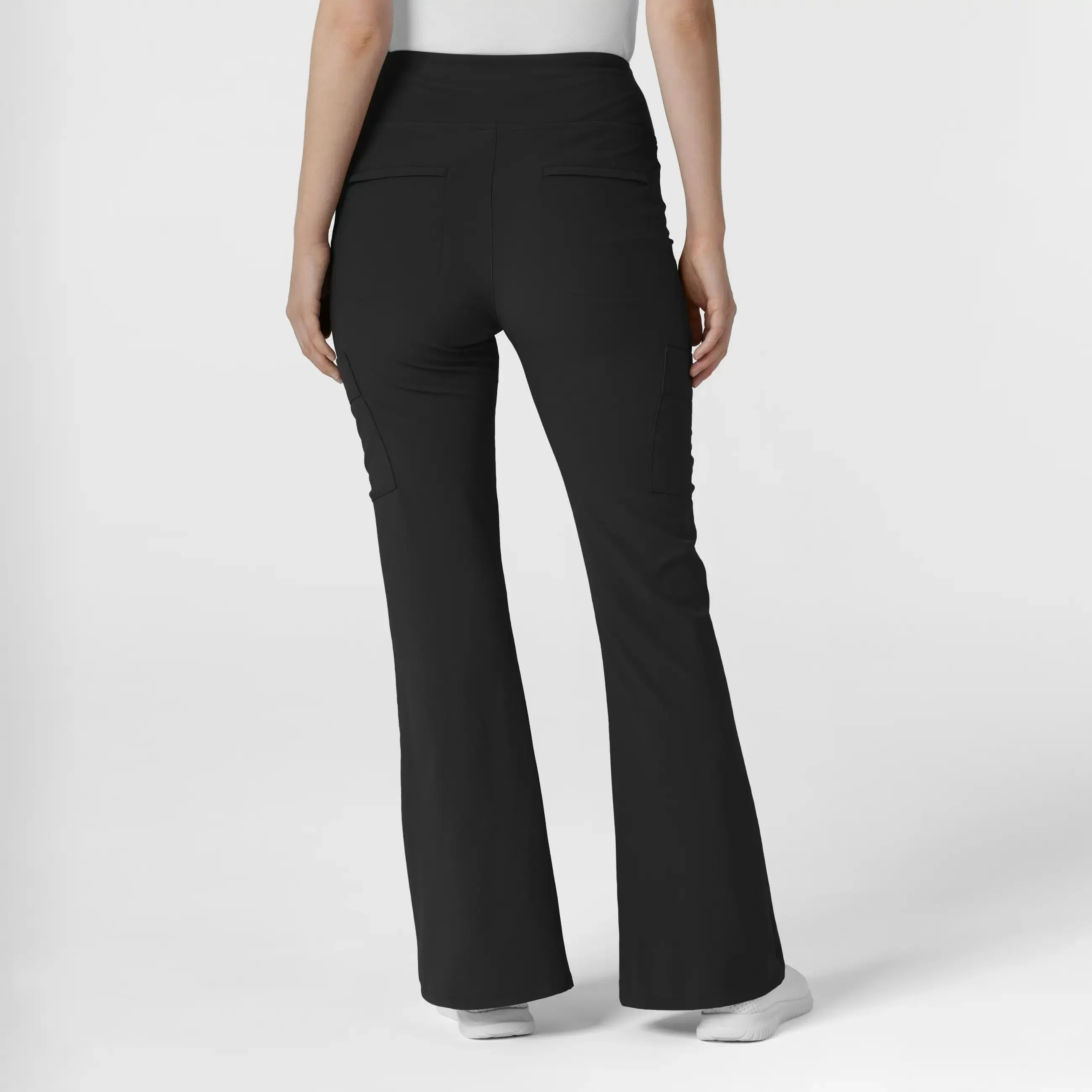 Wink Women's Cargo Flare Scrub Pant - Black