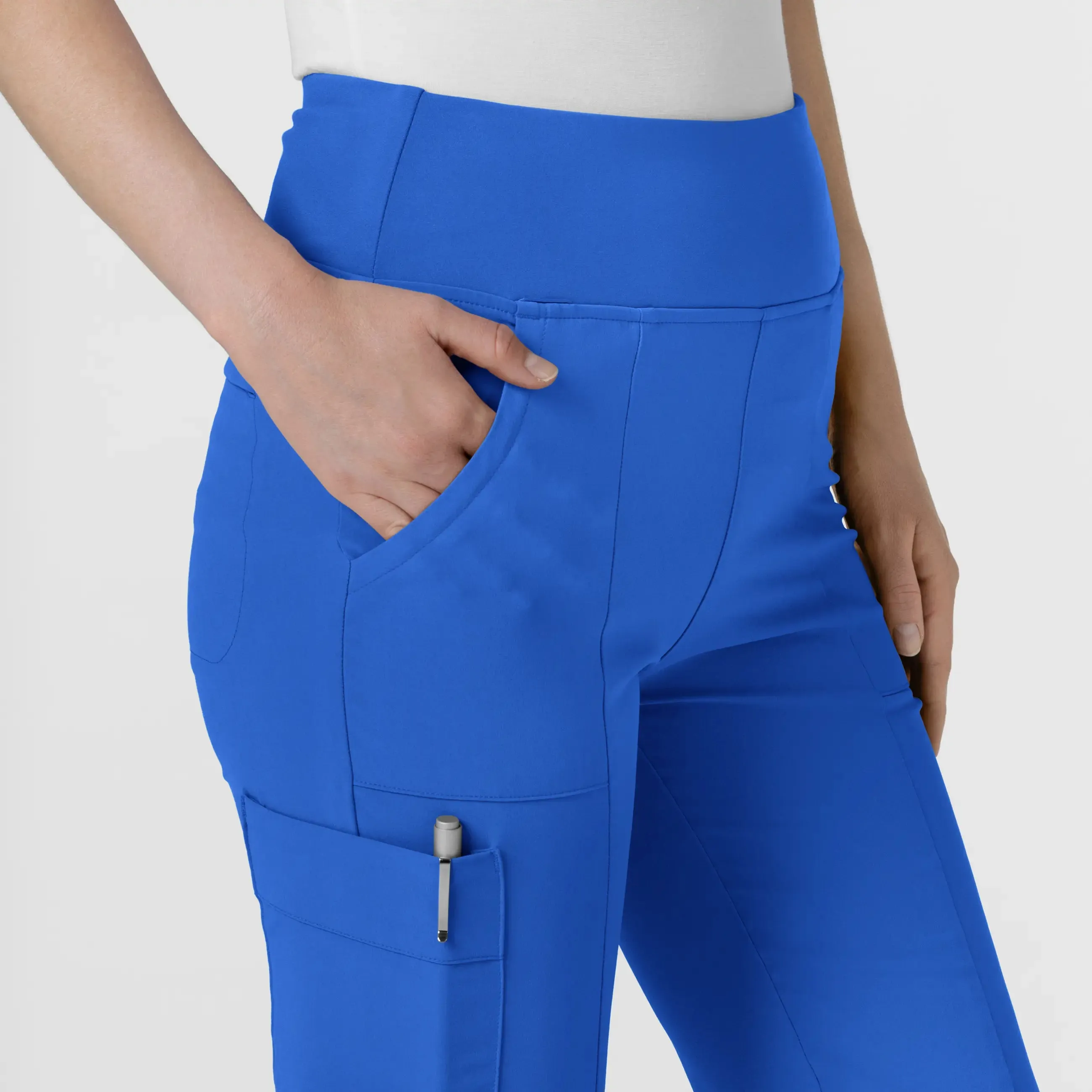 Wink Women's Cargo Flare Scrub Pant - Royal Blue