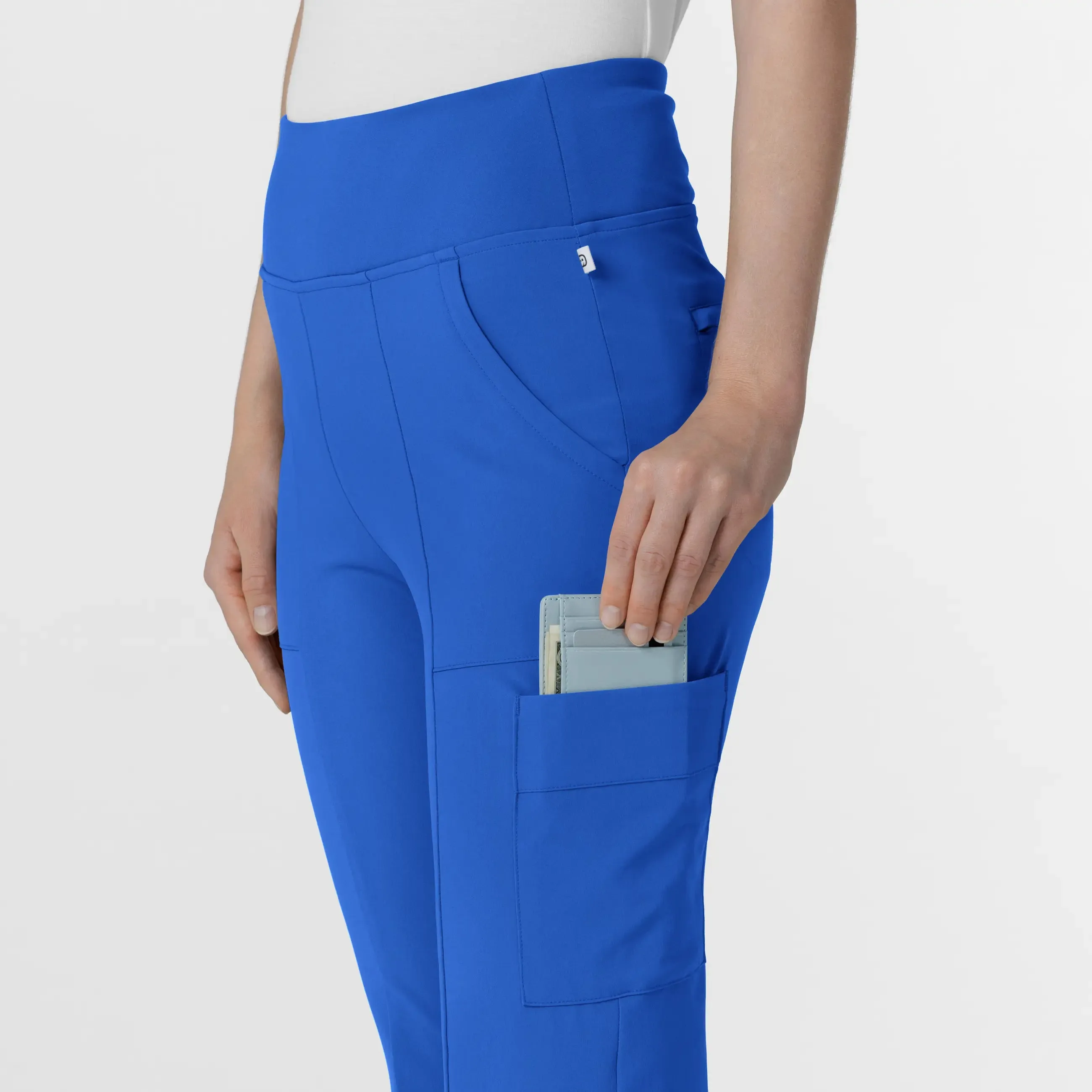 Wink Women's Cargo Flare Scrub Pant - Royal Blue