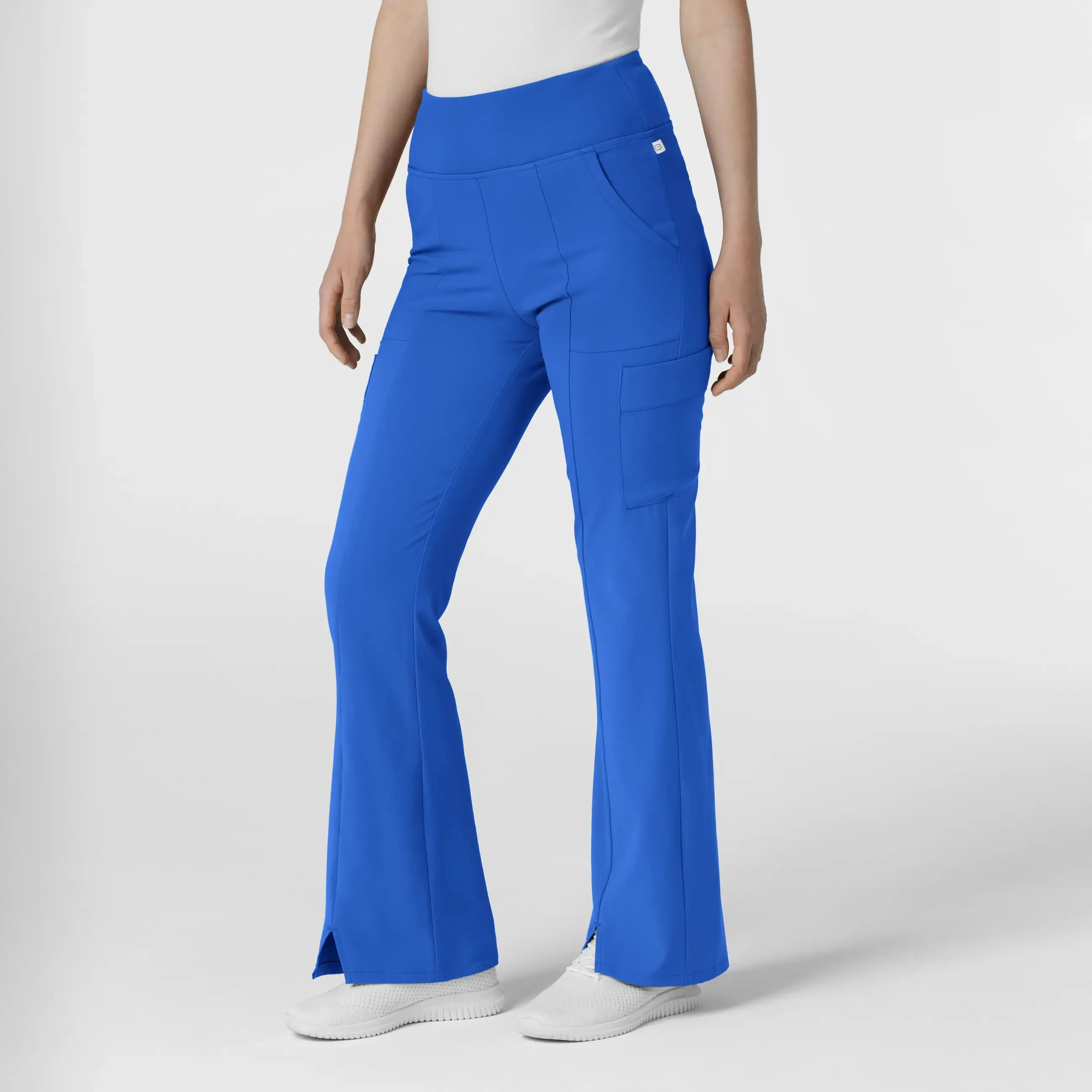 Wink Women's Cargo Flare Scrub Pant - Royal Blue