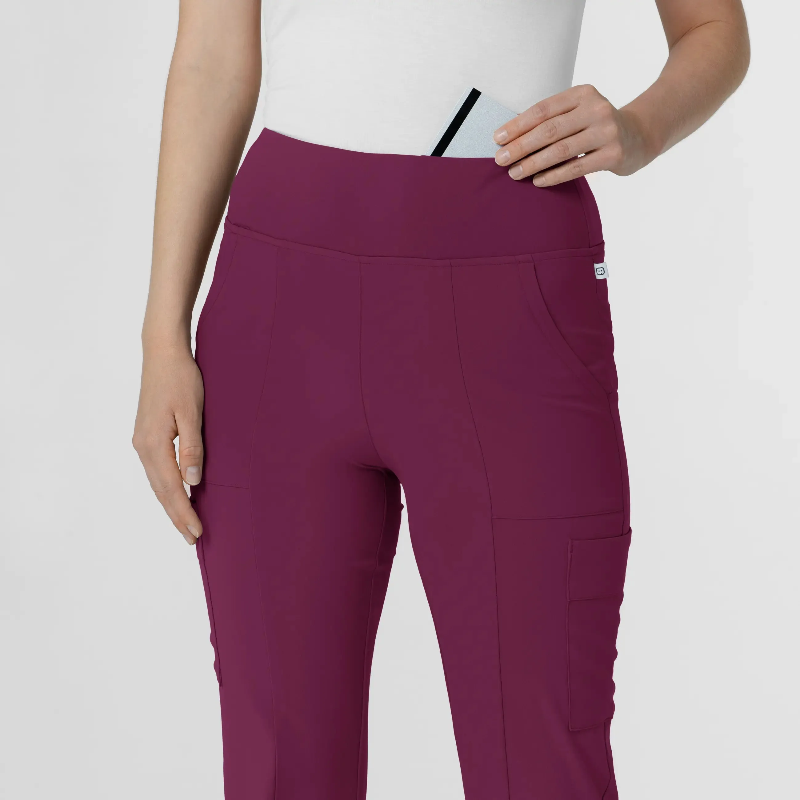 Wink Women's Cargo Flare Scrub Pant - Wine
