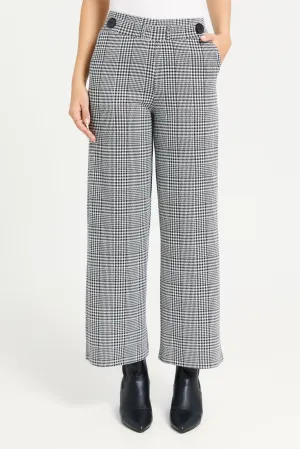 Women Grey Check Culottes