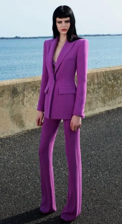 Women Pant Suits - Flared Pants