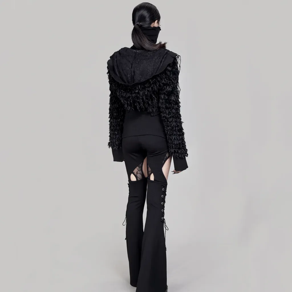 Women's Gothic Cutout Lace Splice Flared Pants