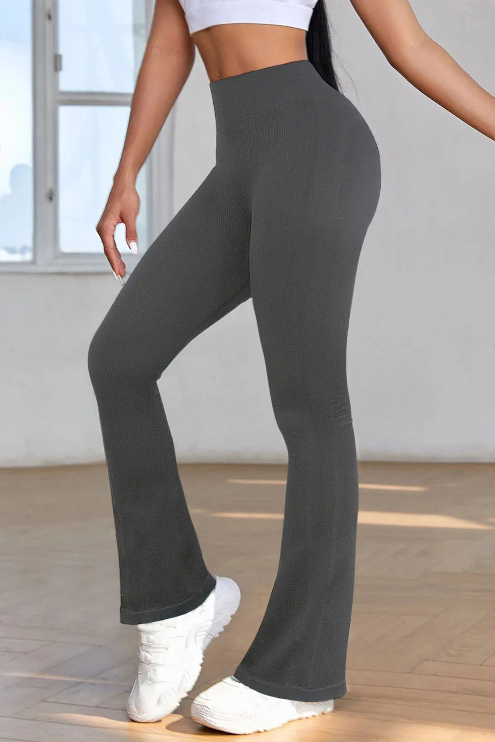 Women's High Waist Tummy Control Flared Sports Pants